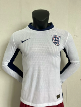 24/25  England home Long Sleeve Player Version Soccer Jersey
