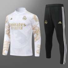 24/25 Real Madrid Half pull up long sleeves Training suit Special edition in white print Soccer jersey