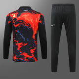 24/25 Napoli Half pull up long sleeves Training suit Red and black print Soccer Jersey
