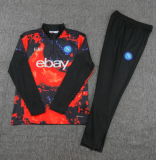 24/25 Napoli Half pull up long sleeves Training suit Red and black print Soccer Jersey
