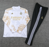 24/25 Real Madrid Half pull up long sleeves Training suit Special edition in white print Soccer jersey