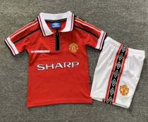 Retro 98/99 M-U home kids  Soccer Jersey