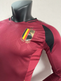 24/25 Belgium home Long Sleeve Player Version Soccer Jersey