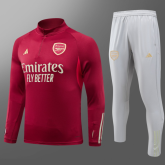 23/24 Arsenal Half pull up long sleeves Training suit jujube red Soccer Jersey
