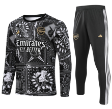 23/24  Arsenal Half pull up long sleeves Training suit Black special edition Soccer Jersey
