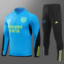 23/24  Arsenal Half pull up long sleeves Training suit Cambridge blue Soccer Jersey