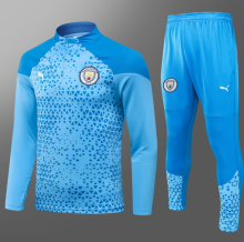 23/24 Manchester City Half pull up long sleeves training suit sky blue Soccer Jersey