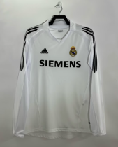 Retro 05/06  Real Madrid Long Sleeve home Soccer Jersey