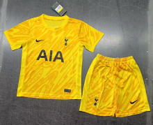 24/25 Tottenham Yellow keeper  Kids Soccer Jersey
