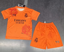 24/25  Real Madrid orange Y3 kids Soccer jersey