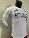 24-25 Real Madrid home Long Sleeve Player Version Soccer Jersey
