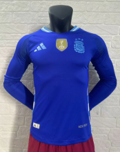 24/25  Argentina away Long Sleeve Player version Soccer Jersey (3 Stars 3星)