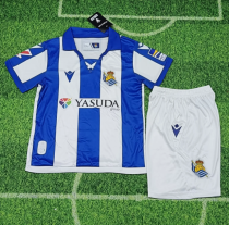 24/25 Real Sociedad  home kids soccer Jersey Thai Quality