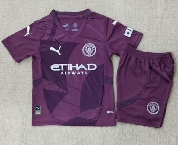 24/25 Manchester City Second away Kids Soccer Jersey
