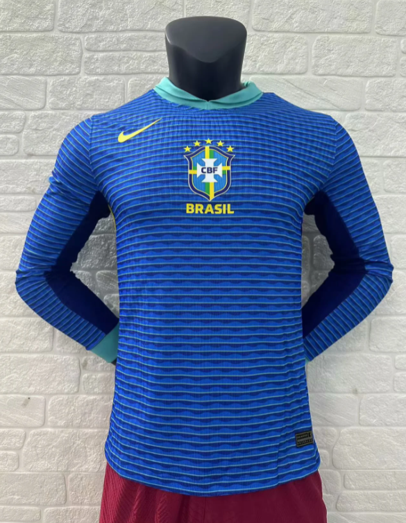 24-25 Brazil away Long Sleeve Player Version Soccer Jersey