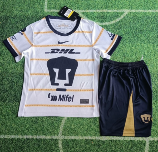 24-25 Pumas home kids Soccer Jersey