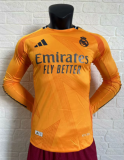 24-25 Real Madrid Long Sleeve away Player Version Soccer Jersey