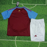 24-25 Aston Villa home kids  Soccer jersey