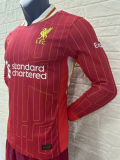 24/25  Liverpool home Long Sleeve Player Version Soccer jersey