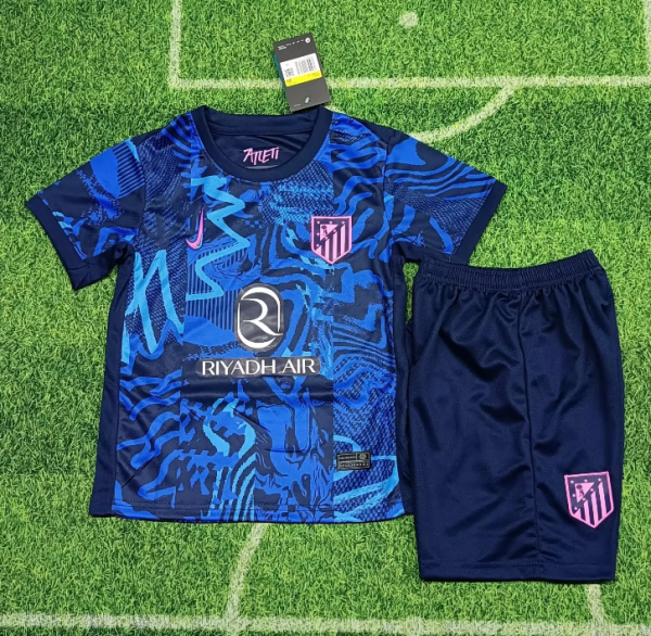 24/25 Atletico Madrid Second away kids Soccer Jersey