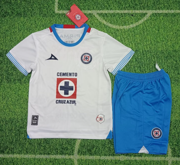 24/25 Cruz Azul away kids Soccer Jersey