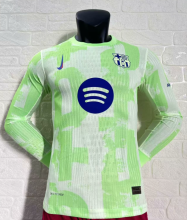 24/25 Barcelona Long Sleeve Second away Player Version Soccer Jersey