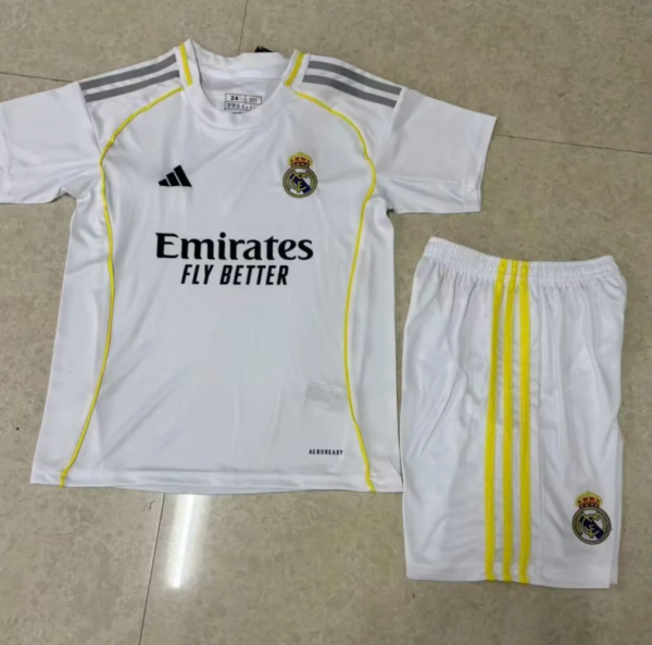 25/26 Real Madrid home kids Soccer jersey
