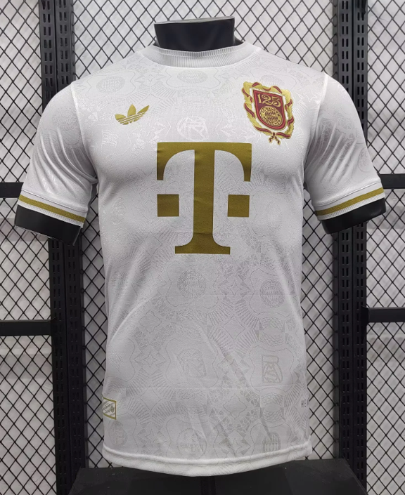 25/26 Bayern Munich 125th anniversary edition white Player Version Soccer Jersey