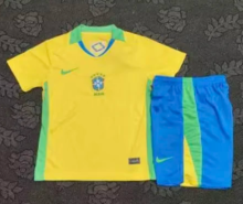 25-26 Brazil home kids Soccer Jersey