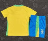 25-26 Brazil home kids Soccer Jersey