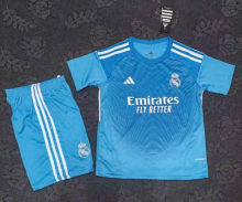 25/26 Real Madrid Blue goalie kids Soccer jersey