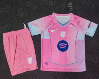 25/26 Barcelona Pink Special Edition Kids Soccer Jersey