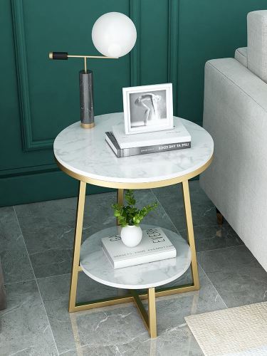 Nordic sofa corner several light luxury living room side cabinet marble modern simple bedside table tea table round table