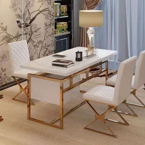 Hong Kong style luxury desk and chair home post modern stainless steel computer desk desk desk desk desk