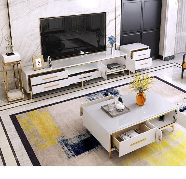 Light luxury post modern simple tea table TV cabinet combination