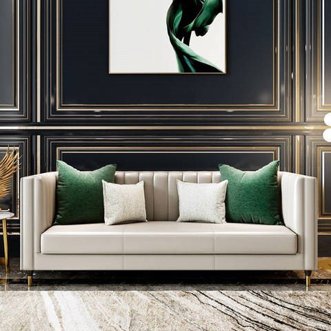 Microfiber leather Nordic luxury sofa harbor style air sofa small family living room
