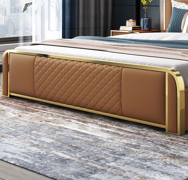 American style light luxury modern simple ultrafine fiber leather bed