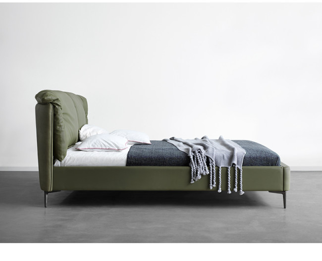 Italian very simple ultrafine fiber leather bed