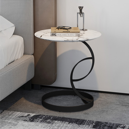 Nordic round light luxury marble corner side table special-shaped creativity