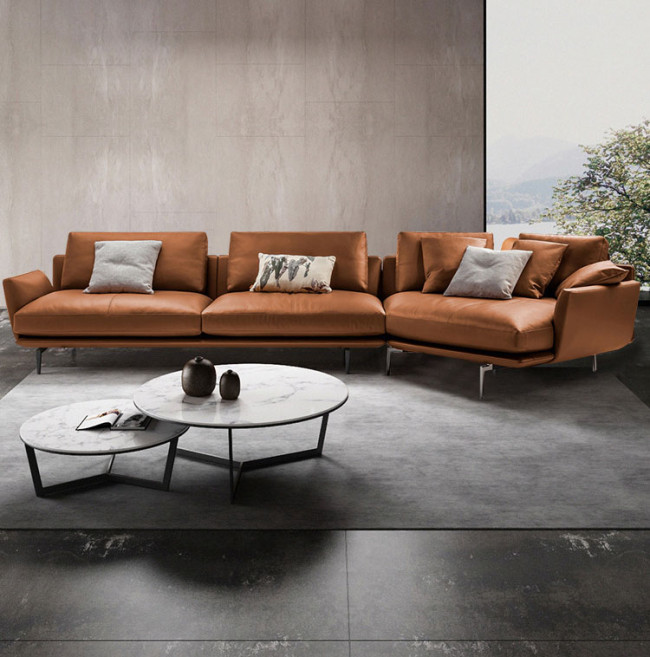 Light luxury fabric sofa modern minimalist leather cloth combined with living room