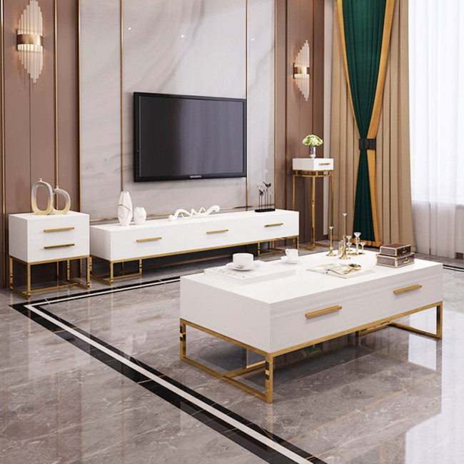 Nordic Light luxury tea table TV cabinet combination post modern living room floor cabinet