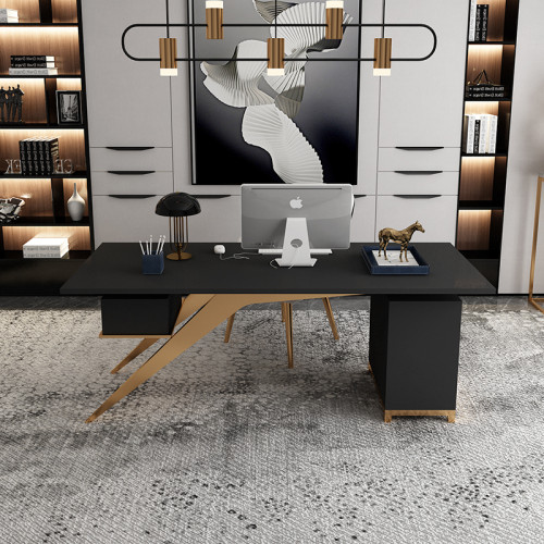 Post modern light luxury style white solid wood desk creative single boss desk simple fashion home study desk