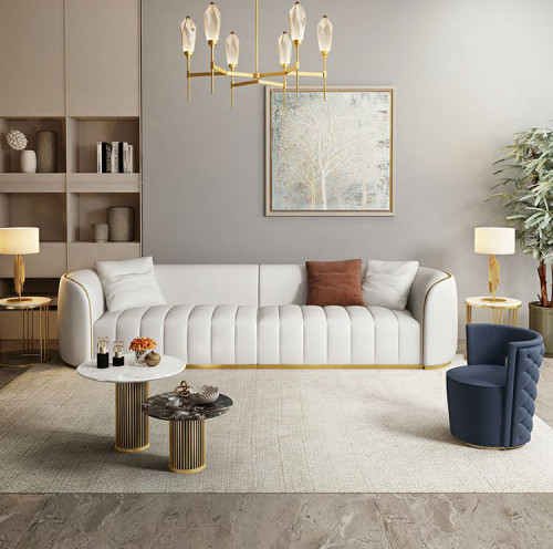New luxury luxury leather living room villa hotel reception designer furniture sofa customization