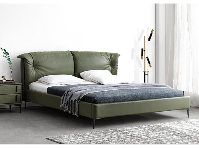 Italian very simple ultrafine fiber leather bed