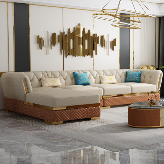 Microfiber leather Post-modern light luxury sofa combination living room small size Italian minimalist furniture