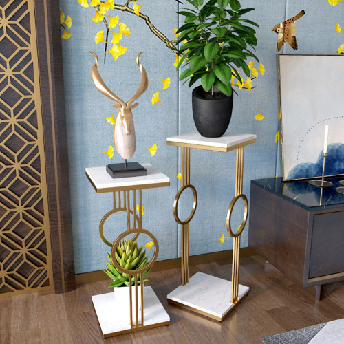 Light luxury flower shelf Nordic living room modern simple multi-layer TV cabinet iron flower pot shelf
