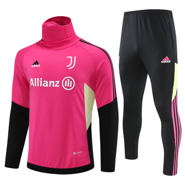 23/24 Juventus kids Rose red High-Neck training suit