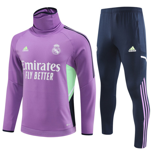 23/24 Real Madrid purple High-Neck training suit