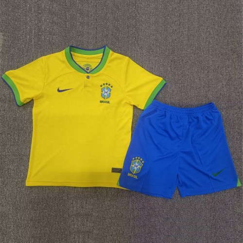 22/23 Brazil national team home kids kit with sock