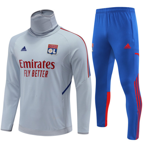 22/23 Olympique Lyonnais gray High-Neck training suit